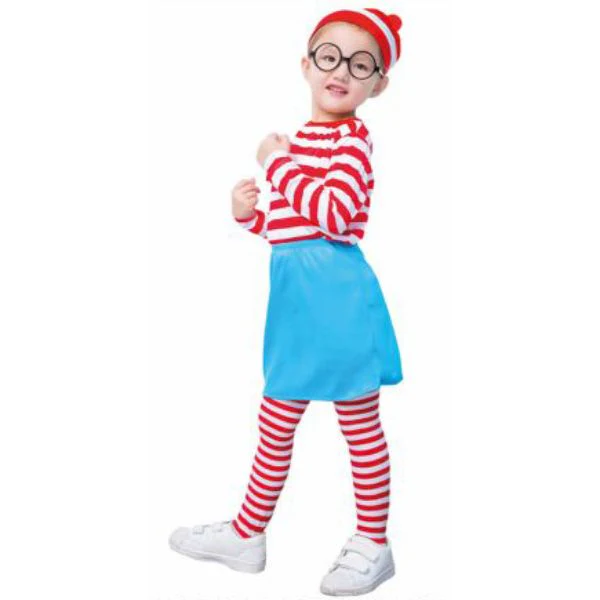 Girls Red & White Stripe Costume Set