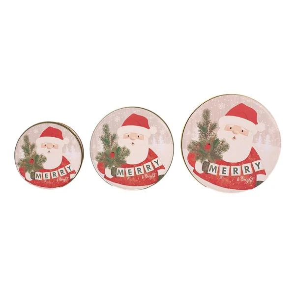 Medium Round Christmas Tin - 17cm x 8cm - Image 2