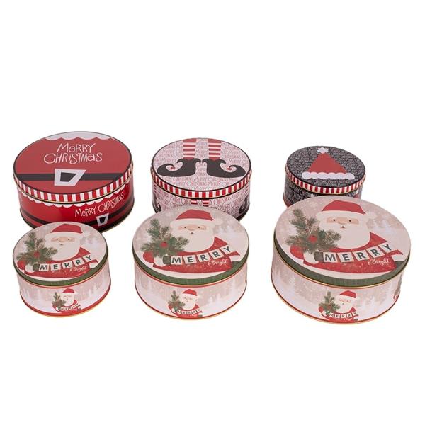 Medium Round Christmas Tin - 17cm x 8cm - Image 4
