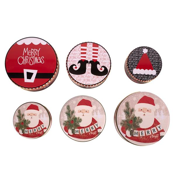 Small Round Christmas Tin - 13.8cm x 7cm