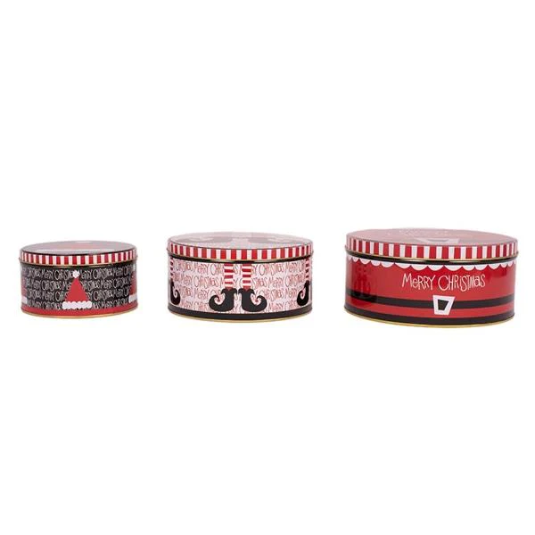 Small Round Christmas Tin - 13.8cm x 7cm - Image 3