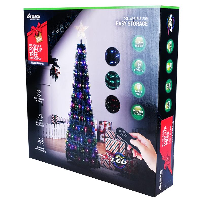 Multicolour Led Pop Up Christmas Tree - 150cm