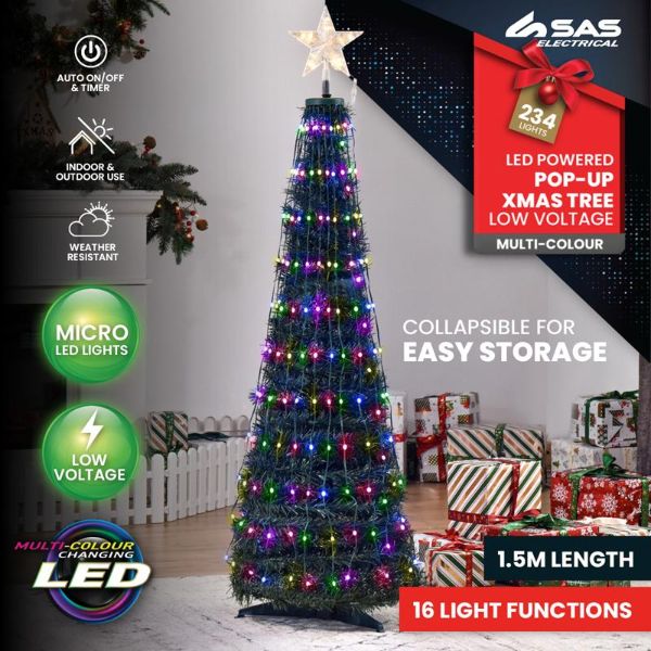 Multicolour Led Pop Up Christmas Tree - 150cm - Image 2