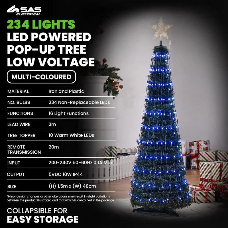 Multicolour Led Pop Up Christmas Tree - 150cm - Image 4