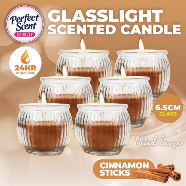 Candle Glasslight Scented 6.5cm Cinnamon Stick