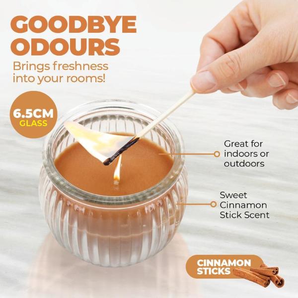 Candle Glasslight Scented 6.5cm Cinnamon Stick - Image 4