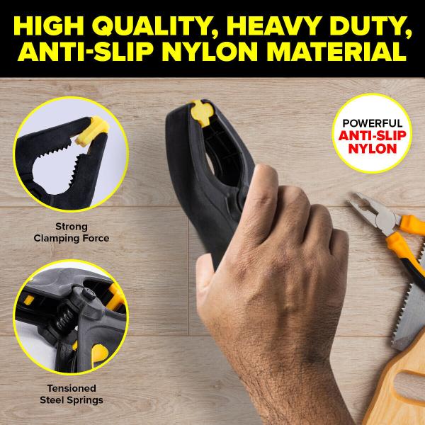 144 Pack Strong Grip Swivelling Jaws Handy Hardware Plastic Spring Clamps 9cm - Image 3