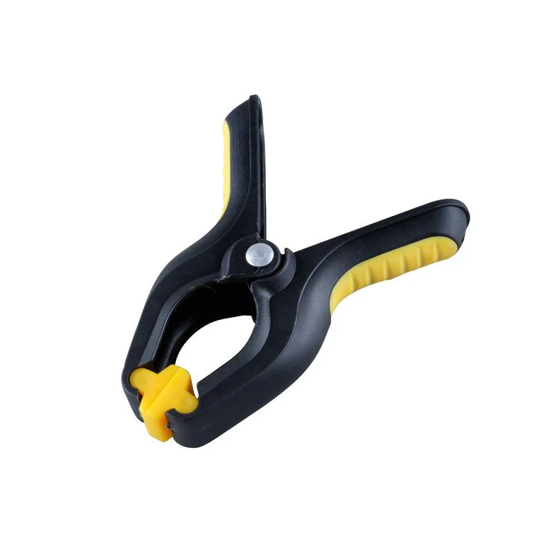 4 Pack Small Black & Yellow Clamp Spring With Soft Grip Handle - 7.5cm - Image 2