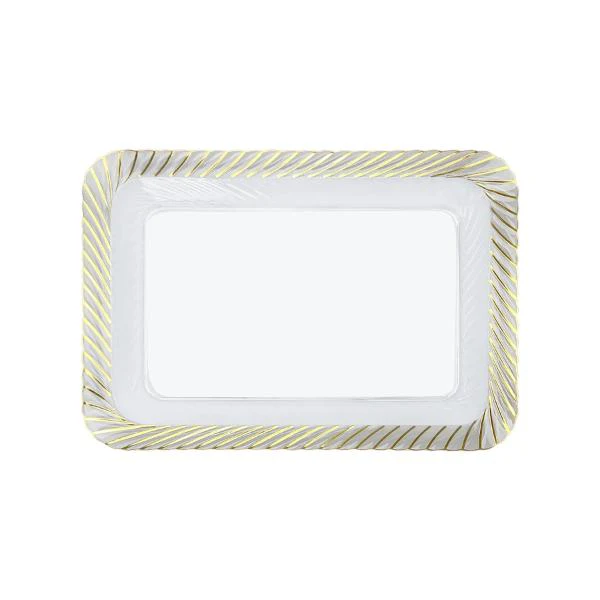 Oblong Serving Tray With Gold Edge - 28.5cm x 41cm - Image 2