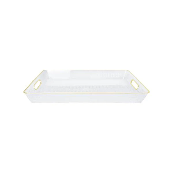 Oblong Serving Tray With Gold Edge - 28cm x 42cm
