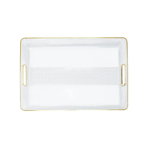 Oblong Serving Tray With Gold Edge - 28cm x 42cm - Image 2