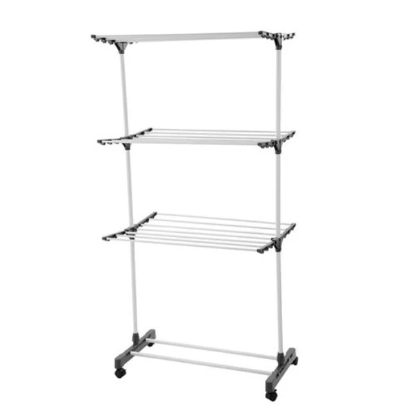 21 Rails 3 Tier Clothes Dryer On Wheels - 80cm x 60cm x 165cm - Image 3