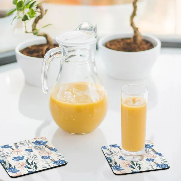 6 Pack Wren Floral Coaster - 10cm x 10cm - Image 2