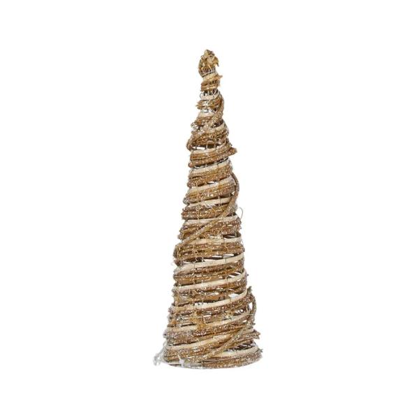 Natural Led Rattan Cone Tree - 12cm x 40cm