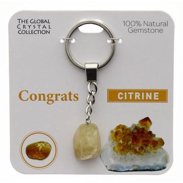 Citrine Congrats Gem Keyring
