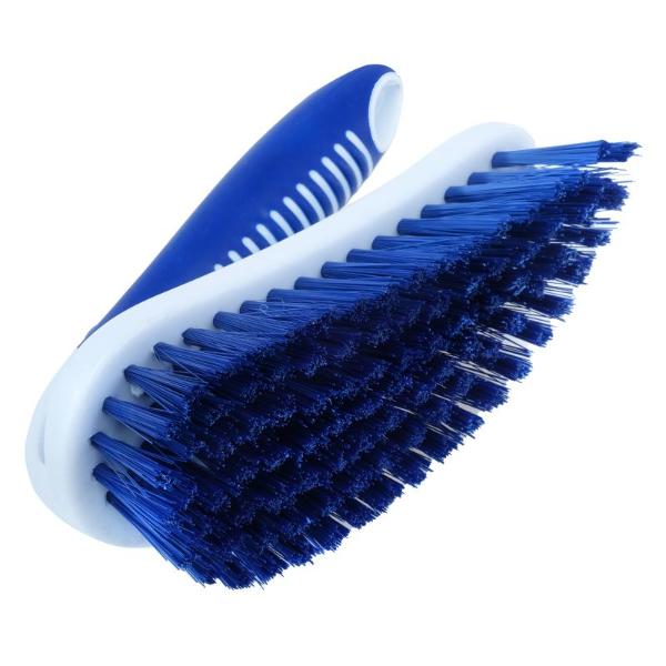 Large Contoured Scrub Brush With Soft Grip Handle - 15.3cm x 9.5cm x 6.5cm - Image 2