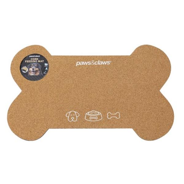 Cork Anti Slip Base Feeding Mat Bone - 55cm x 33cm x 0.4cm