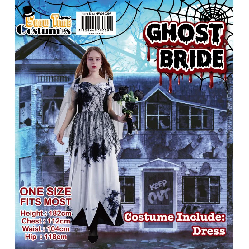 Womens Ghost Bride Costume - One Size Fits Most - Image 2