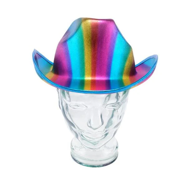 Premium Rainbow Cowboy Metallic Children Craft Hat - 37cm x 32cm x 12.5cm - Image 3