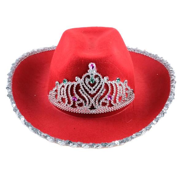 Premium Cowgirl Flocked With Tiara Craft Hat - Image 4