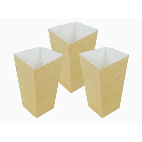3 Pack Craft Popcorn Boxes - 9cm x 15.9cm x 6.3cm
