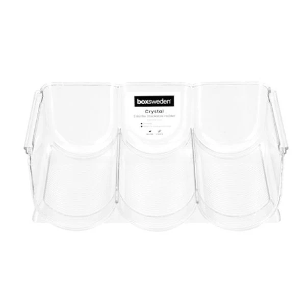 Crystal 3 Bottle Stackable Holder - 30cm x 21cm x 10.5cm