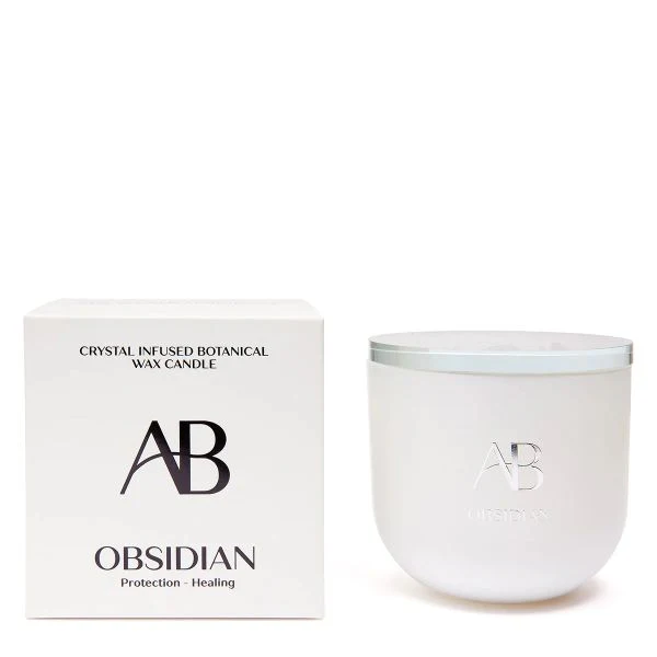 Obsidian Crystal Infused Botanical Candle - 340g