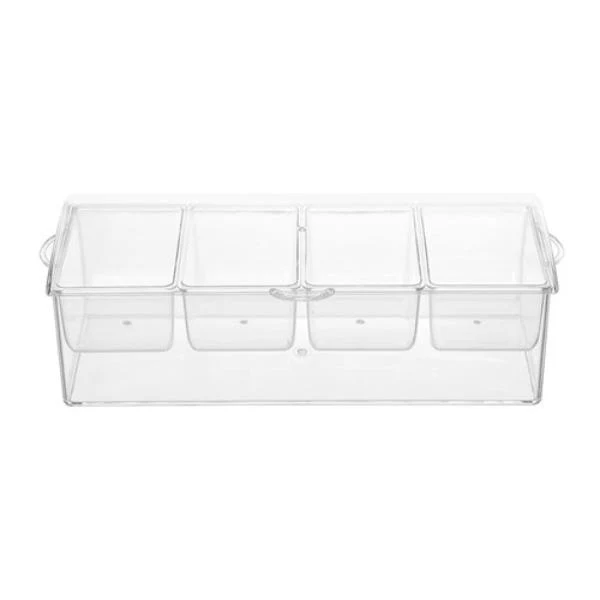 Crystal 4 Section Chilled Server Flip Lid - 41cm x 16cm x 12.5cm - Image 2