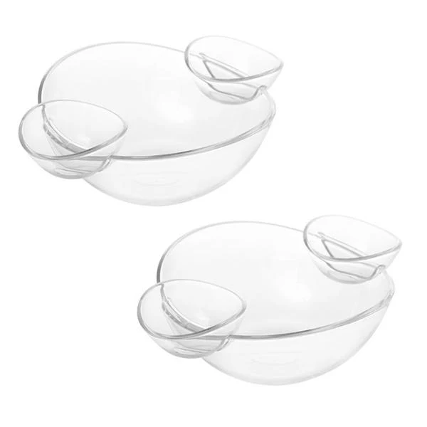 3 Pack Lemon & Lime Crystal Chip Dip Serving Bowls - Image 2