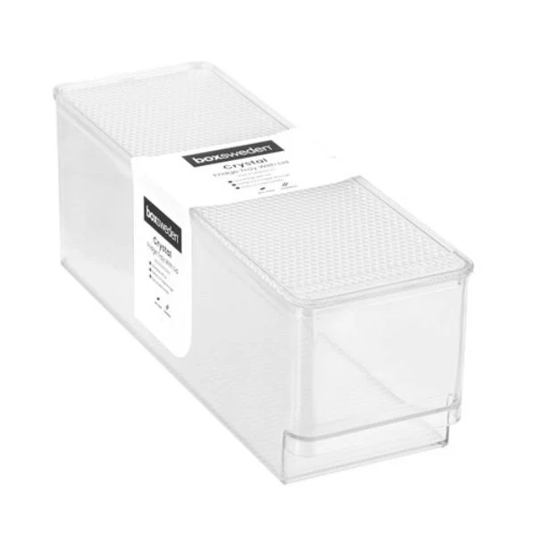 Crystal Fridge Tray With Lid - 30cm x 9.5cm x 10.5cm