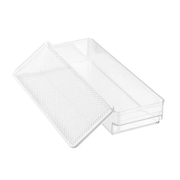 Boxsweden Crystal Fridge Tray With Clear Lid - 30cm x 9.5cm - Image 3