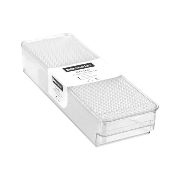 Boxsweden Crystal Fridge Tray With Clear Lid - 30cm x 9.5cm - Image 6