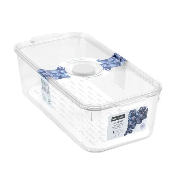 Boxsweden Rectangle Crystal Clear Fresh Green Saver Fresh Storer Container - 4L