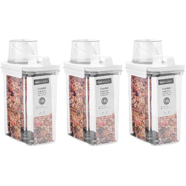 Boxsweden Crystal Clear Keep Fresh Dispensing Container With Measuring Cup - 1.8L - Image 3
