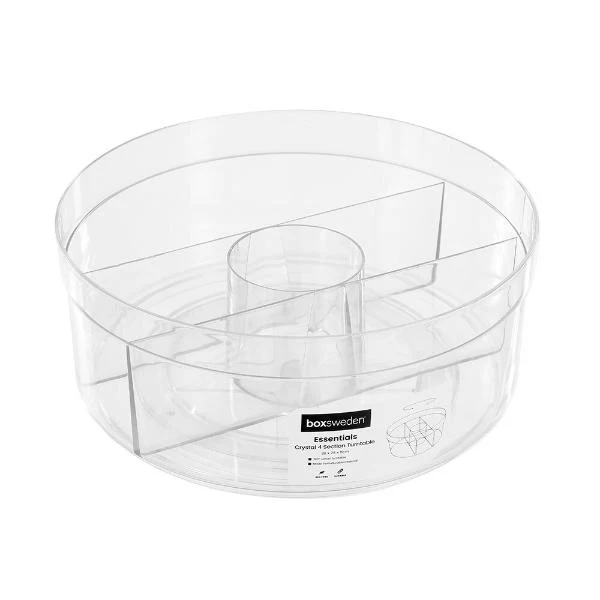 Large Clear Crystal Boxsweden Multi Compartment Turnable Storage - 28.5cm - Image 3