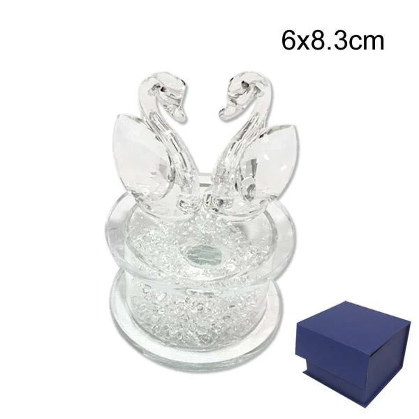 Crystal Swans 6cm x 8.3cm
