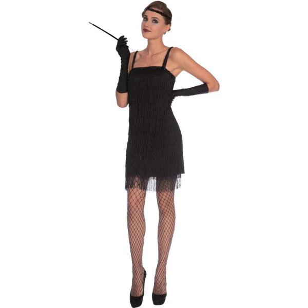 Black Flapper Womens Costume - Size 8 - 10