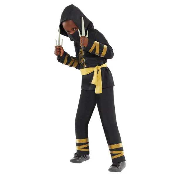 Gold Ninja Kids Costume - 4 - 6 Years - Image 3