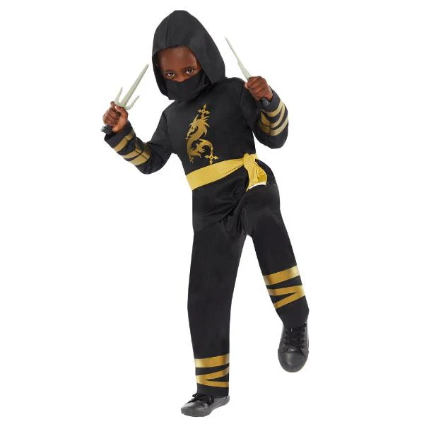 Gold Ninja Kids Costume - 8 - 10 Years - Image 7