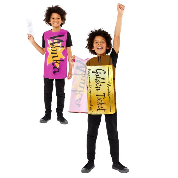 Kids Charlie & The Chocolate Factory Golden Ticket - Medium - Large