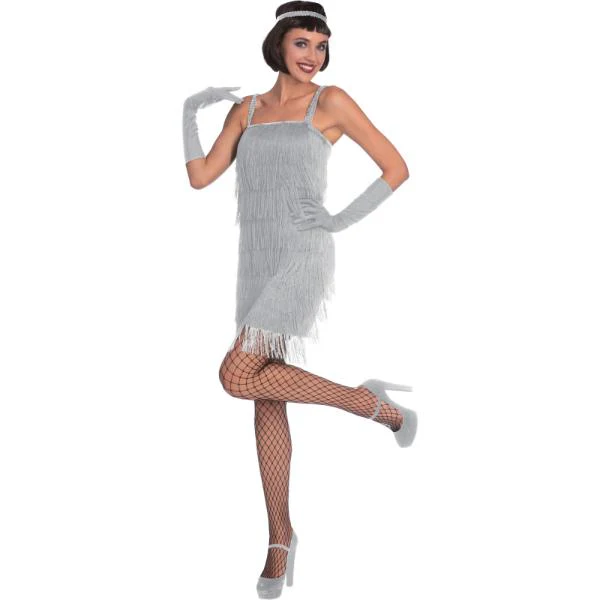 Silver Flapper Womens Costume - Size 16 - 18
