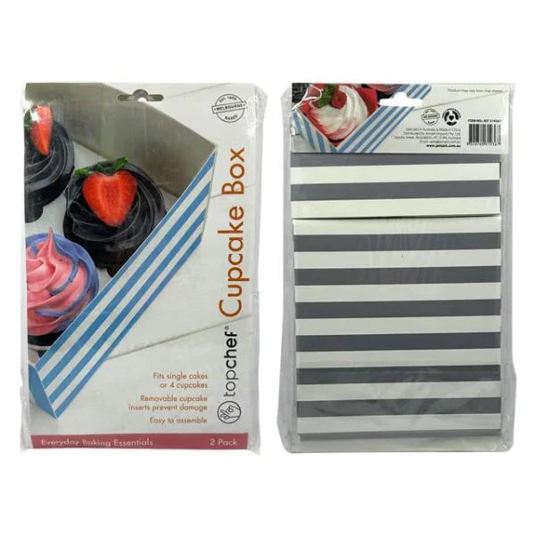 2 Pack Cupcake Box - 15.5cm x 15.5cm x 7.6cm