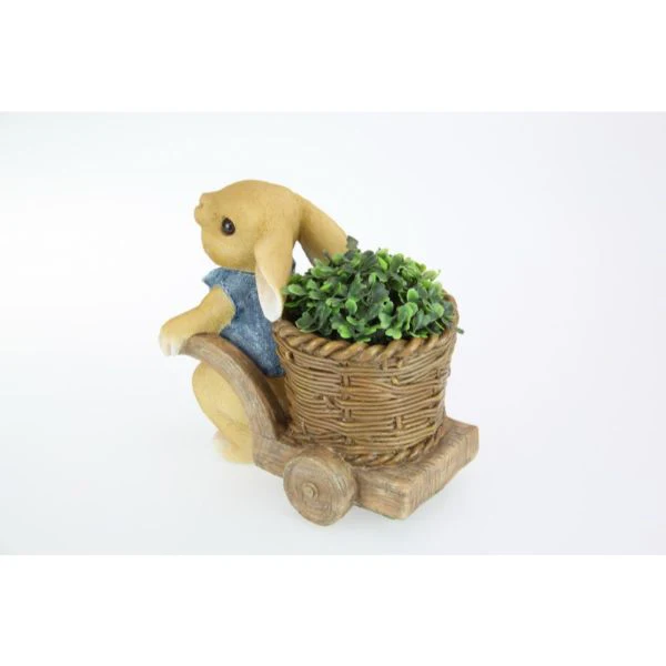Cute Bunny Pulling Cart - 20cm - Image 2