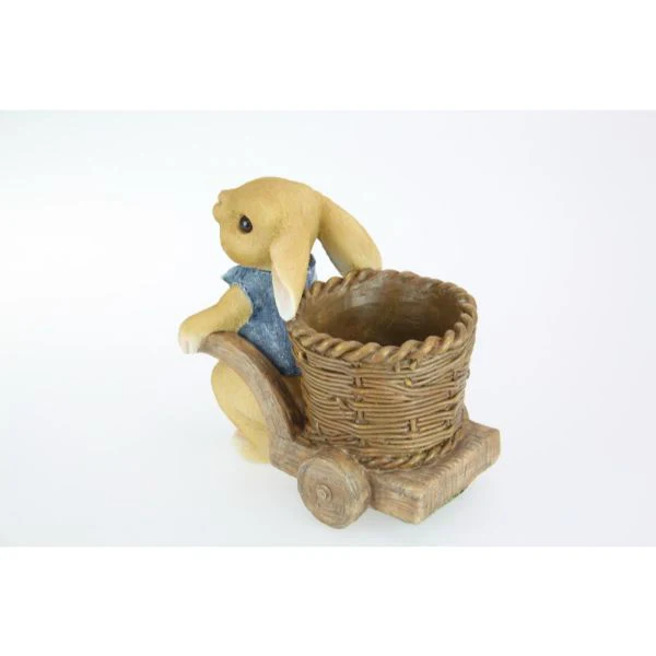 Cute Bunny Pulling Cart - 20cm - Image 3