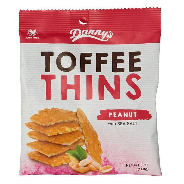 Dannys Peanut & Sea Salt Toffee Thins - 140g