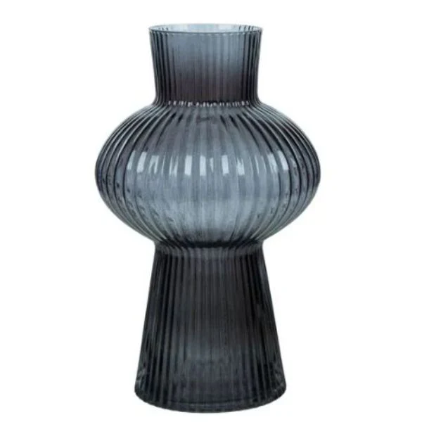 Charcoal Dapple Glass Vase - 15.5cm x 25cm