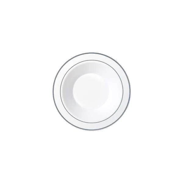 6 Pack White Silver Lining Heavy Duty Bowl - 19cm