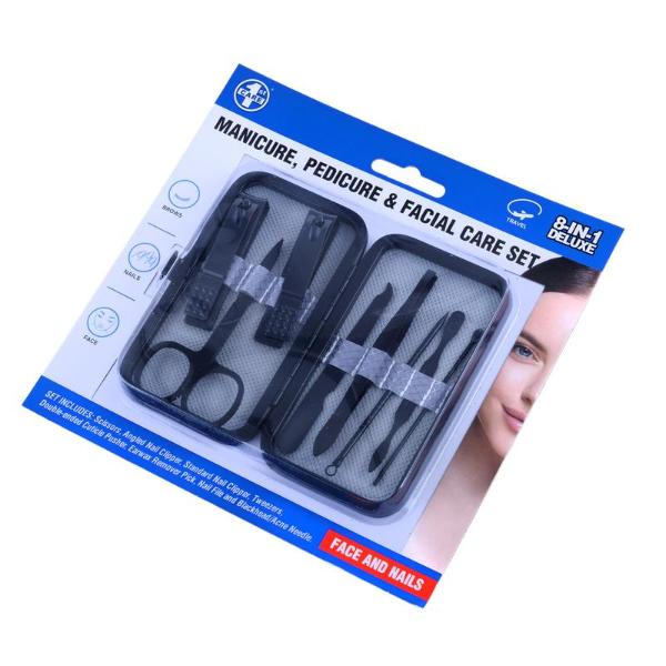 8 Pack Deluxe Grooming Manicure Set In Carry Case - Image 3