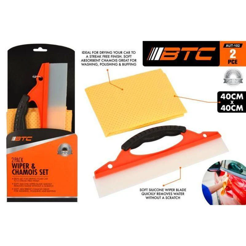 Deluxe Wiper & Charnois Set - 40cm x 40cm