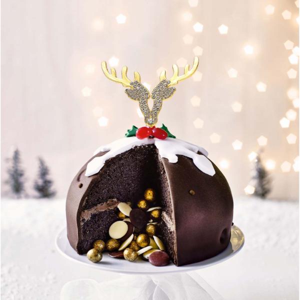 Diamante Gold Reindeer Cake Topper - Image 3